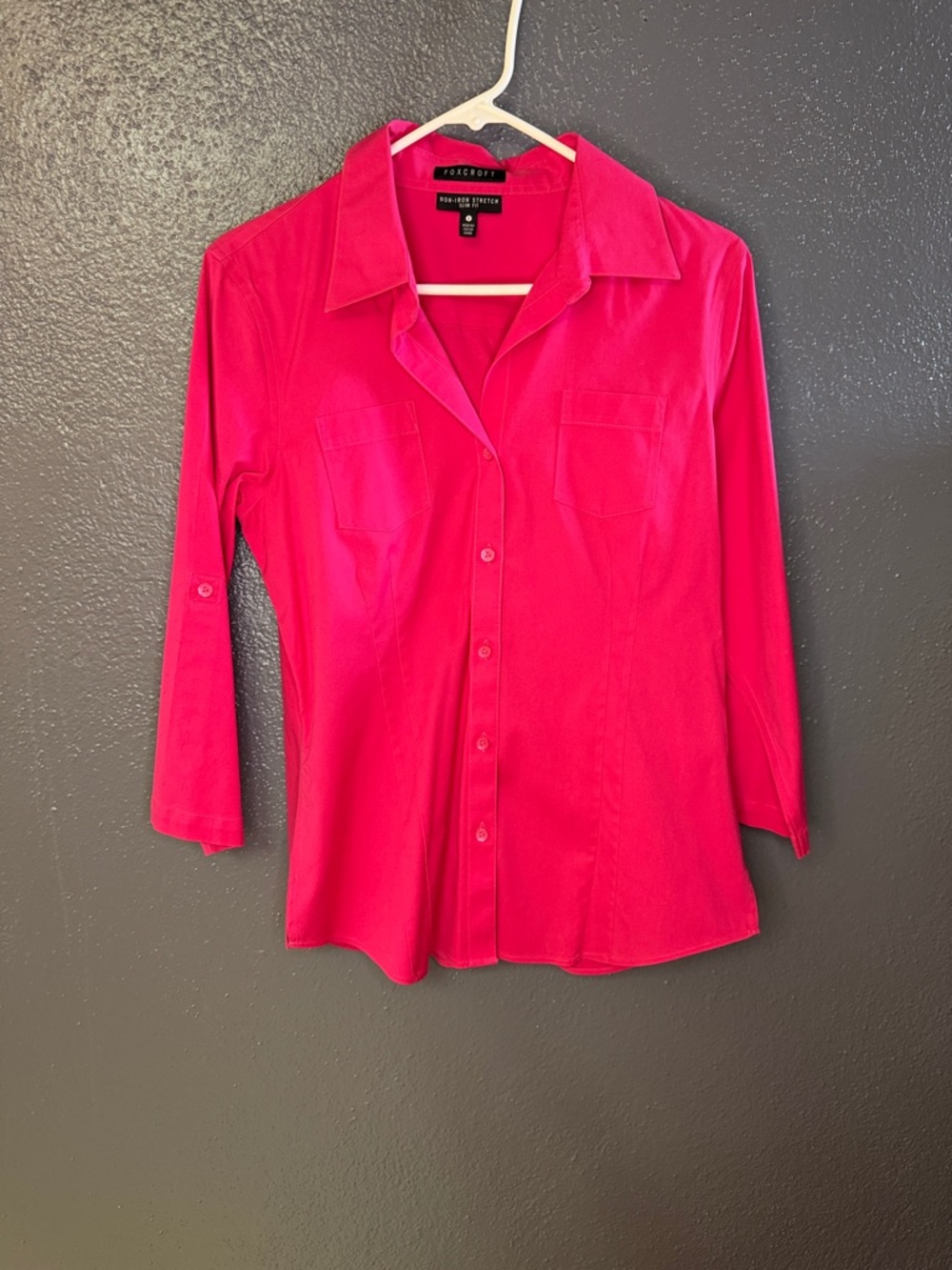 Foxcroft Bright Fuchsia Button-Down Blouse